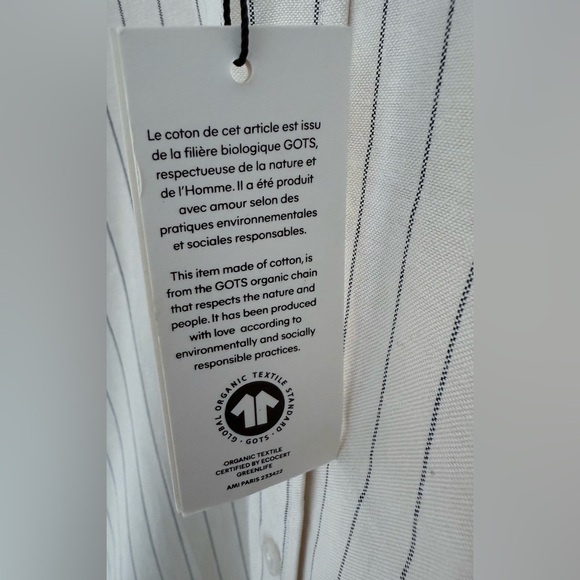 NWT AMI PARIS Striped Cotton Oxford Shirt - Picture 8 of 11